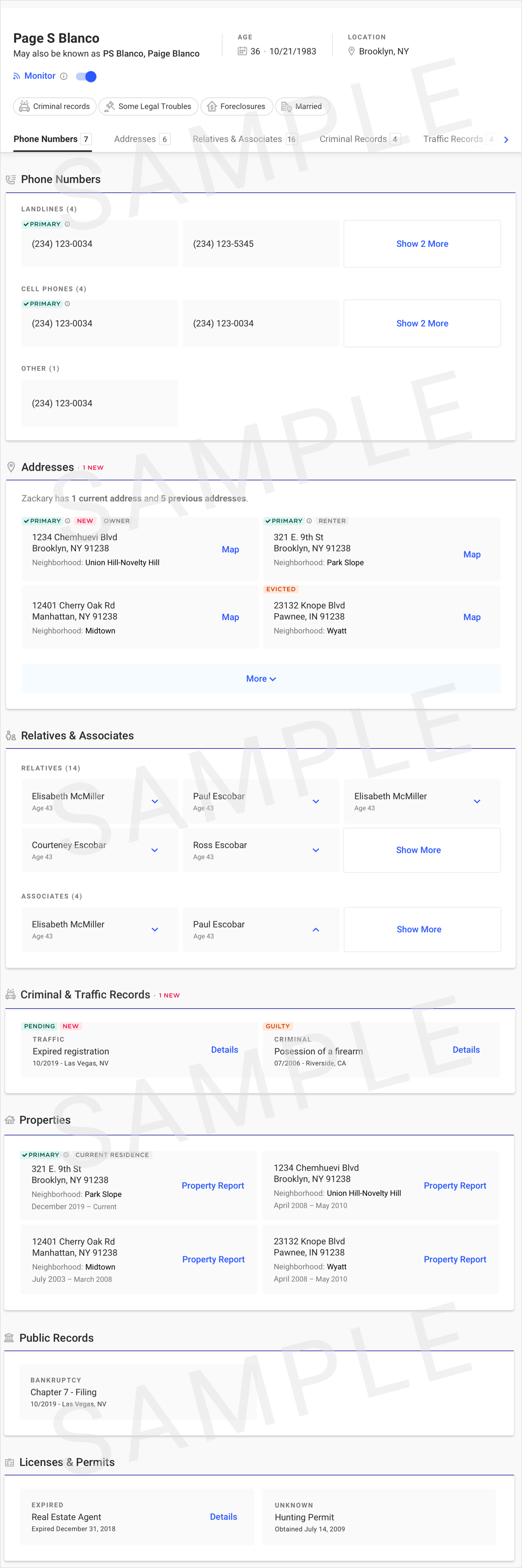Sample Background Check Phone