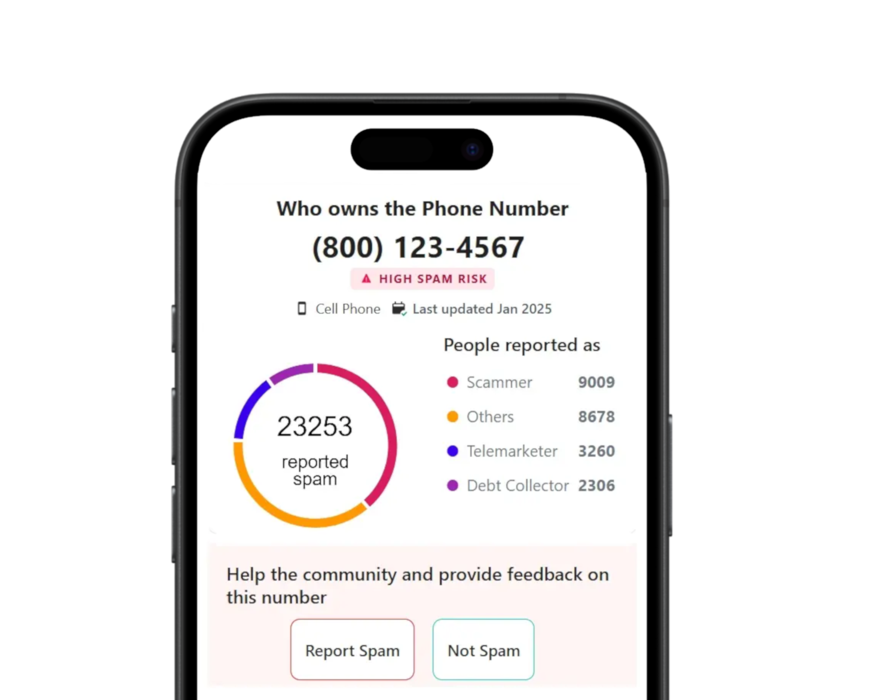 SPAM RISK PHONE DISPLAY